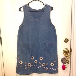 Vintage Flower Power Denim Dress🌻